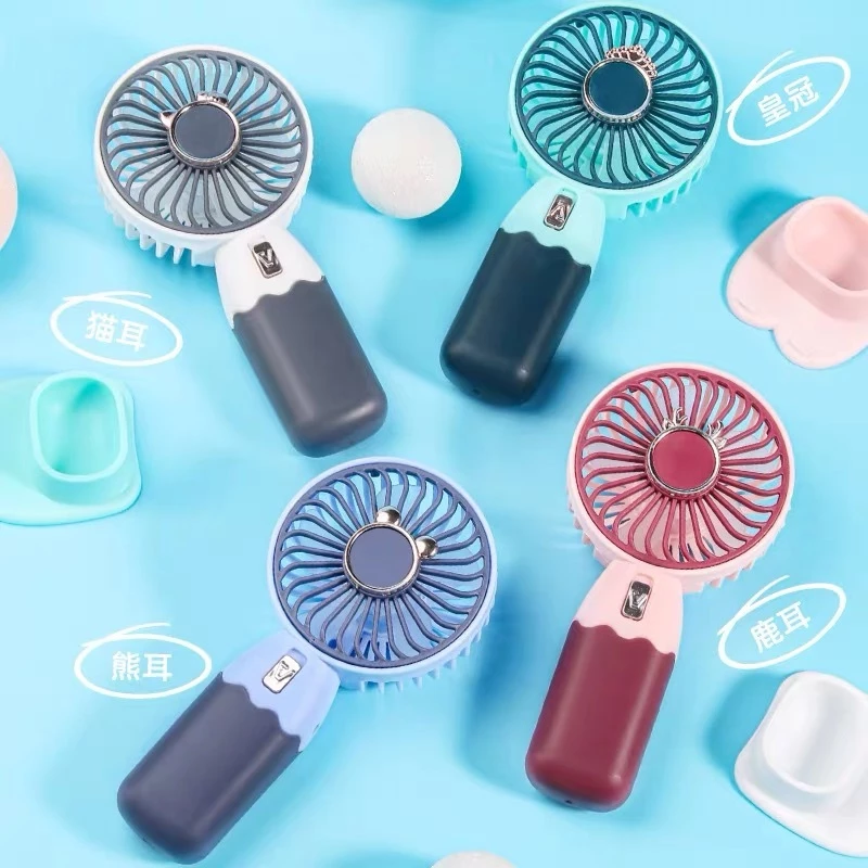 Smart Choice Mini USB Handheld Fan with Rechargeable Battery | Powerful 3-Speed Pocket Size Portable Fan for Travel, School, Office, Outdoor | Multi Color Cat Design | Cute Hand Fan | Portable Fan