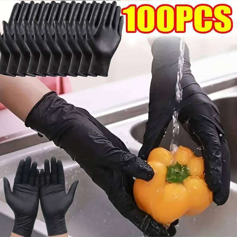Disposible Latex Free Black Nitrile PVC Gloves Housework Cleaning Car Industry Gardening Pet Care Cooking Tools