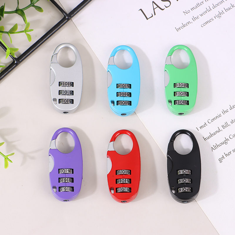 3 Digit Password Lock Dormitory Cabinet Lock Backpack Zipper Lock Luggage Padlock Portable Code Lock CF8