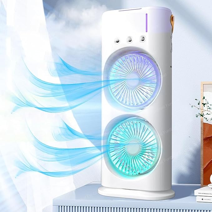 15-Year Warranty Portable Fan Double Ended Spray Fan Desk Fan with Cooler USB Rechargeable Mini Desktop Table Cooling Fan for Office Mist Fan with Water Spray Gifting For Family, Relatives