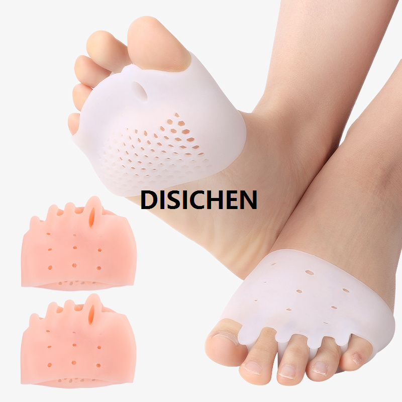 DISICHEN 1pair Silicone Forefoot Pads Gel Insoles Toe Separator Cushion Pad Pain Relief Shoes Insoles Finger Toe Valgus Corrector Gel Pad Hot Selling