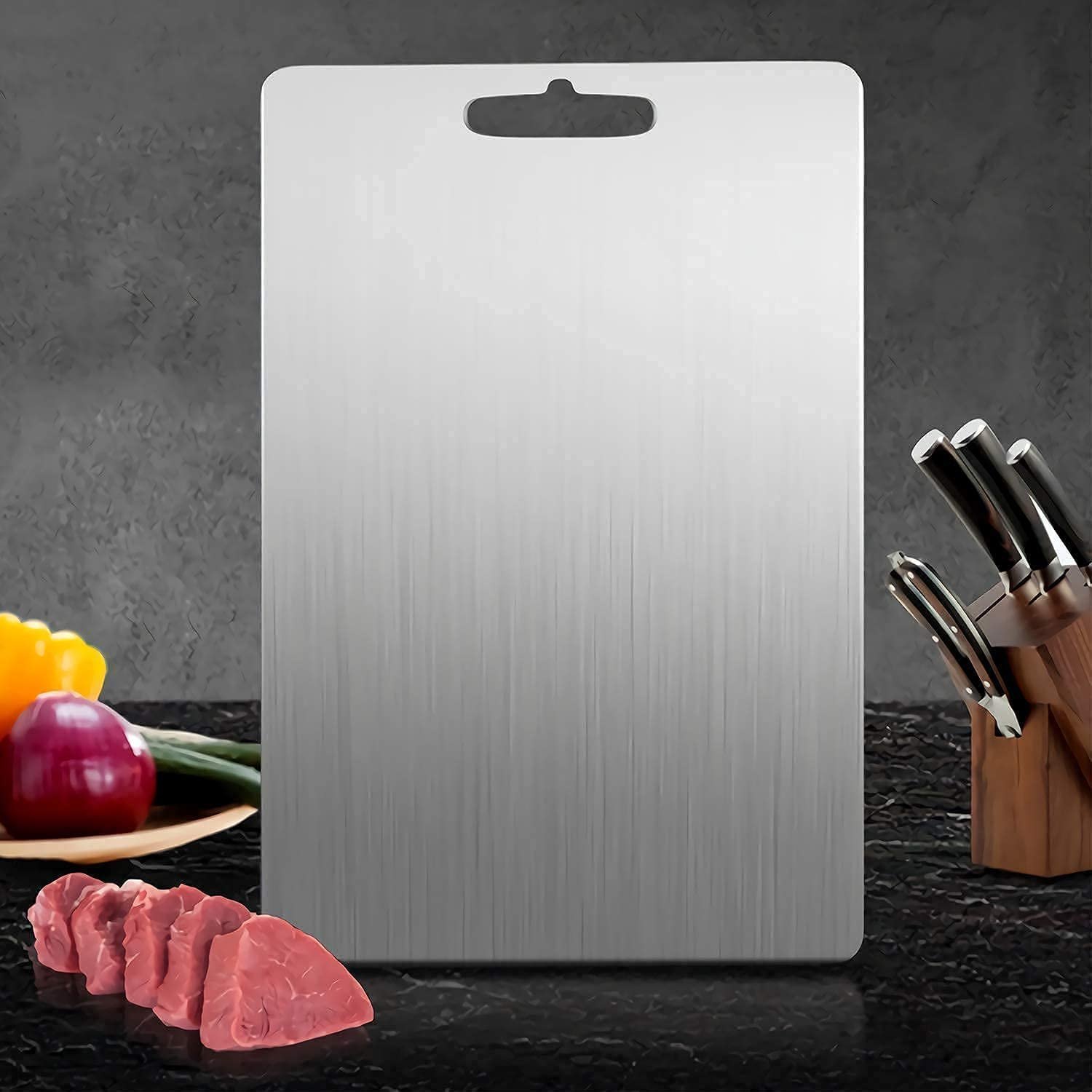 Titanium Cutting Board, 100% Pure Titanium Cutting Boards For Kitchen, Non Slip Large Titanium Cutting Board