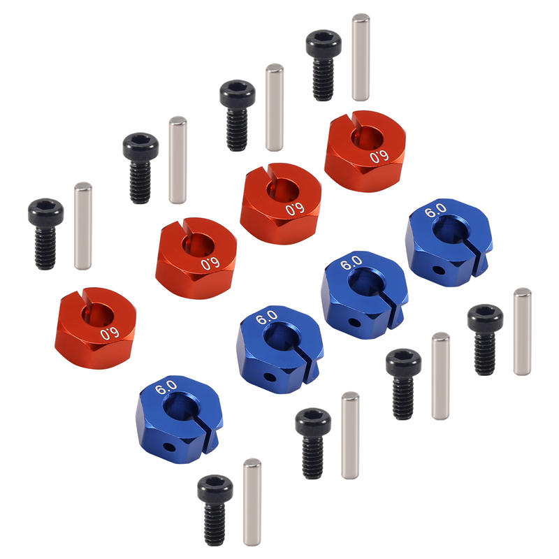 Aluminum 6MM Thickness Wheel Hex 12MM Drive Hub With Pins Screws