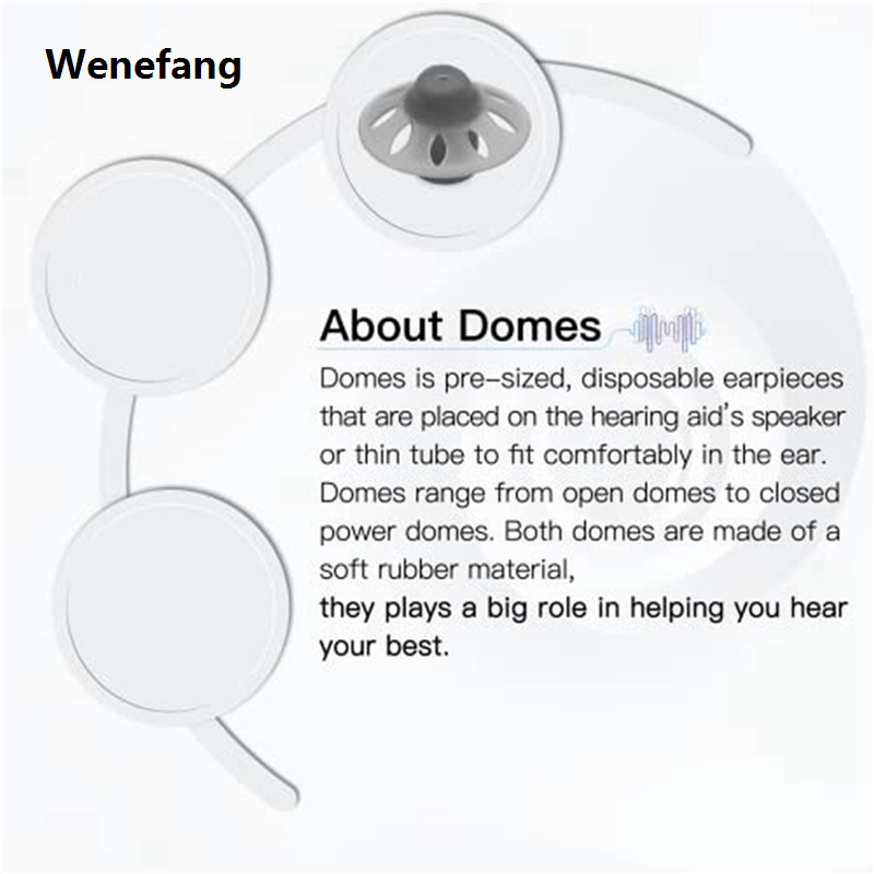 Wenefang NAMUNY Hearing Aid Domes for Paradise RIC BTE Models SDS 4.0 Large Open Dome 10mm 60 Pcs Pack,Large