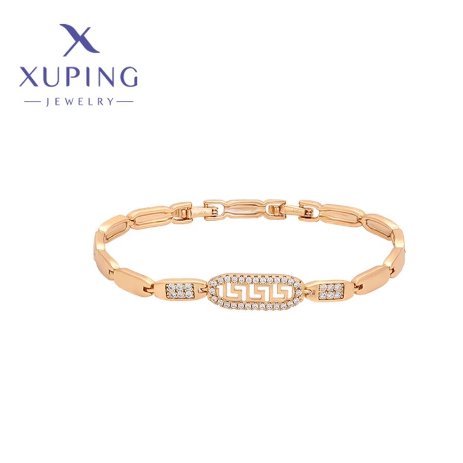 Xuping Jewelry Hot Exquisite Shining High Quality Heart Shape Gold Color Bracelet for Women Girls Popular Party Gifts X000438298