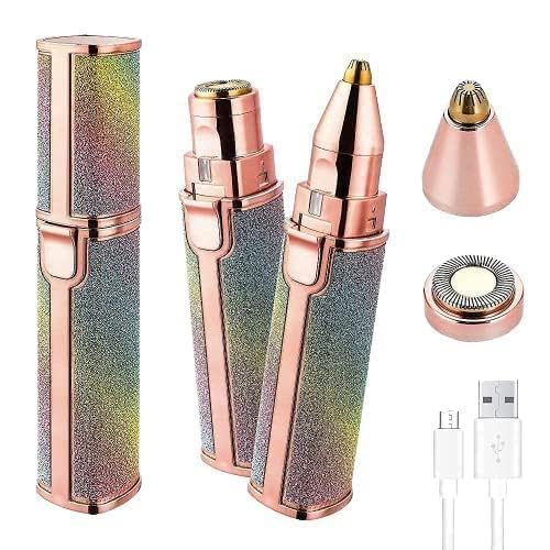 Painless Eyebrow Remover For Women,2 In 1 Facial Hair Trimmer With Light,USB Rechargeable Razor&Epilators For Lips Nose Body Hair Removal,Portable Electric Shaver Gifts(Pl202)