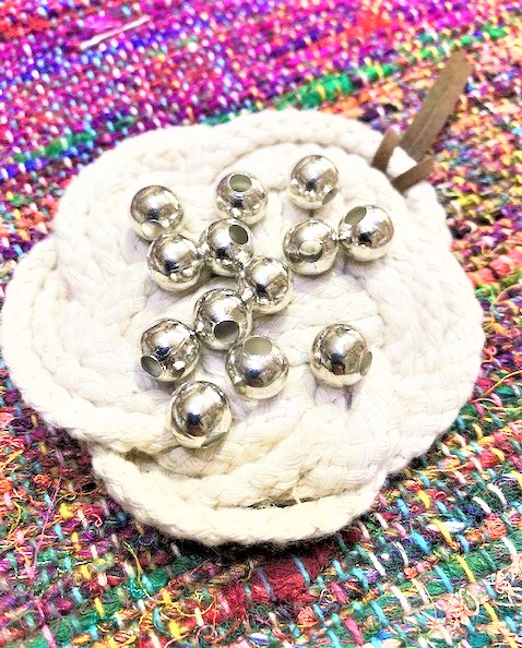 10mm Metal Silver Color Ball Beads for DIY /Craft 12pcs set