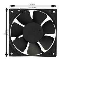 Square Fan 220V AC Power Cooling Fan 4.75" (12X12X3.8CM),(120MM Fan), Axial Metal Black Fan