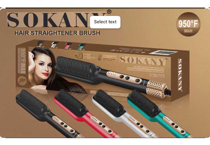 Electric Hair Straightener Brush Straight Quick Iron Hot Comb Styling Tool