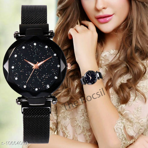 Women Watches _Ladies Wrist Watch For _Girls Style Analog Fashion _Female Clock With Magnet Mash Strap Stylish _Girls Watch New Model