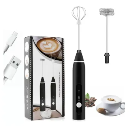 Handheld Electric Milk Frother Whisk Egg Beater Usb Rechargeable Coffee Blender Mixer