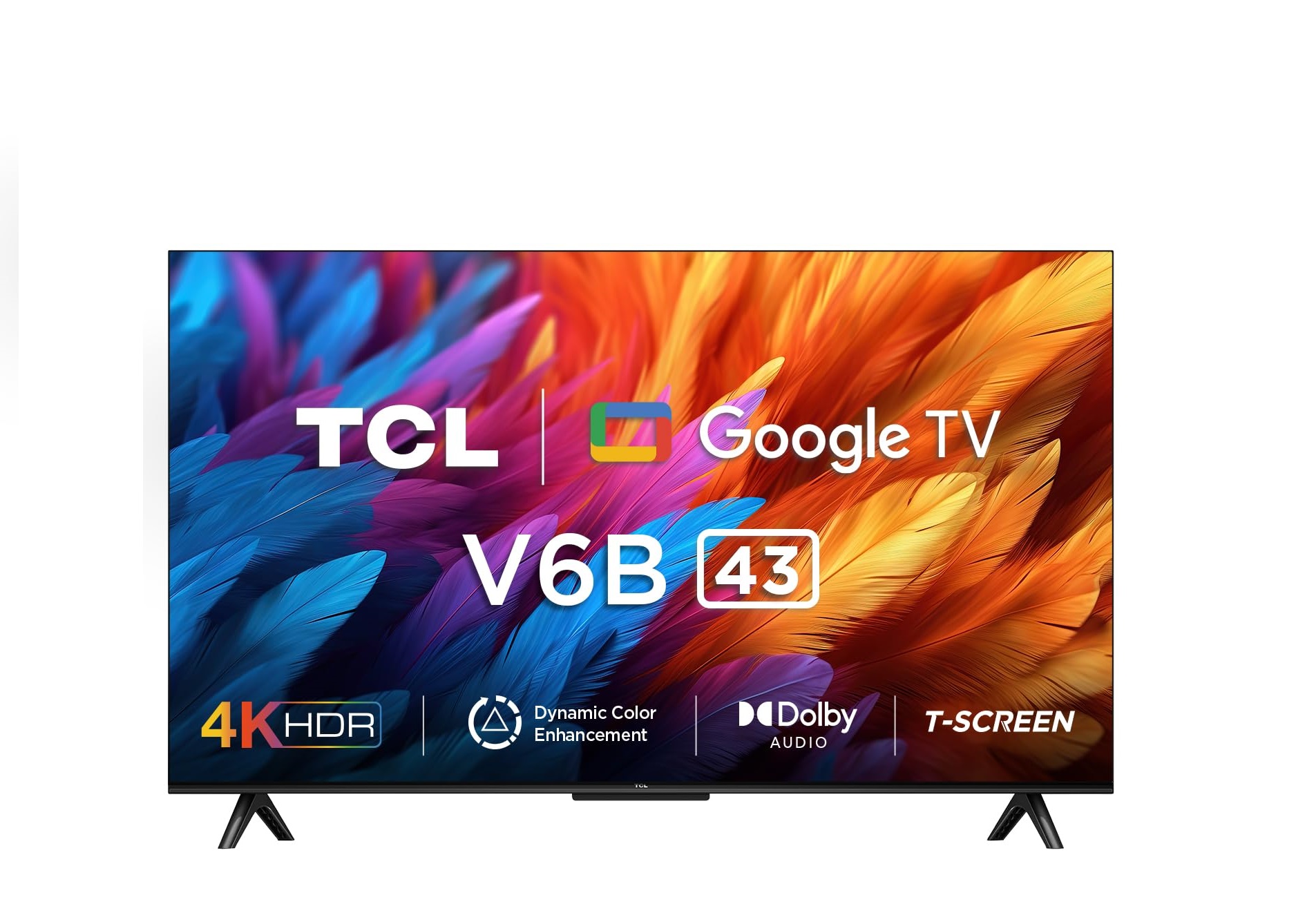 TCL 108 cm (43 inches) Metallic Bezel-Less Series 4K Ultra HD Smart LED Google TV 43V6B (Black)