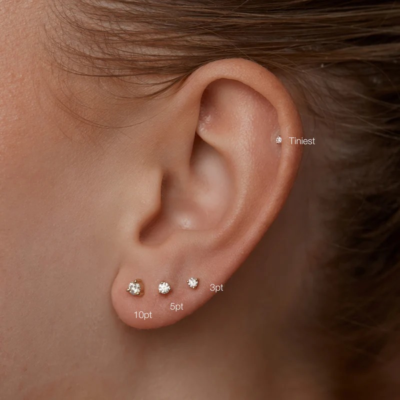 1 Pair (Tiniest) Earring Stylish Gold Stud Earrings Pack - Minimal Chic Jewelry Set