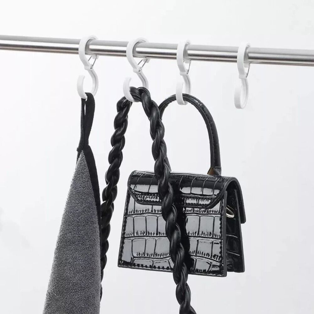 8pcs Coat Hook Plastic S Shaped Hook Portable with Buckle Hanging Hooks Multifunctional Durable Railing Hooks Storage