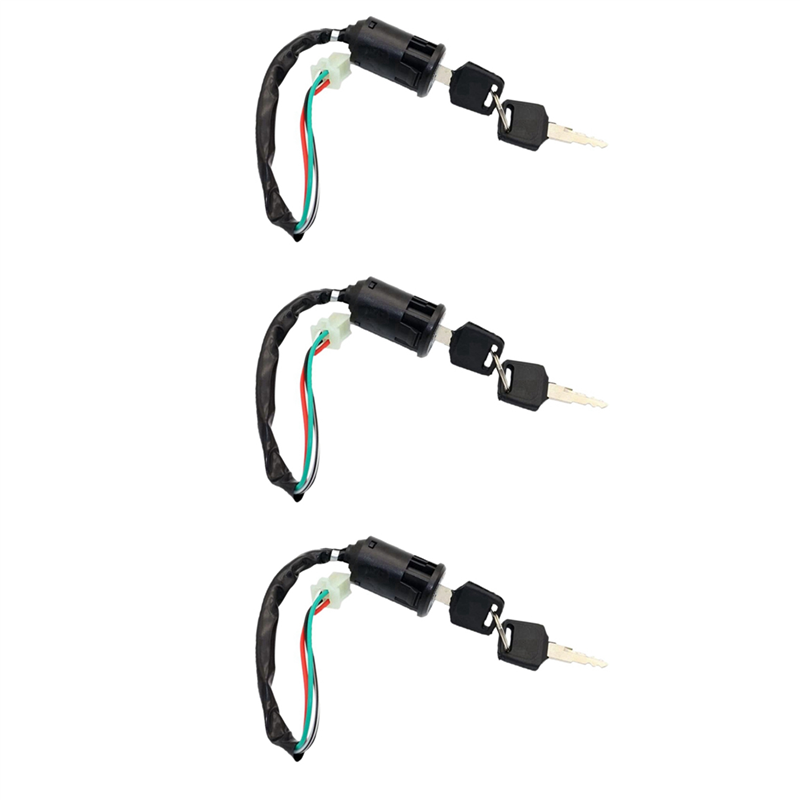 NAMUNY 3X 4 Wire Ignition Switch Key for 50Cc 110Cc 125Cc 250Cc Quad Dirt Bike ATV