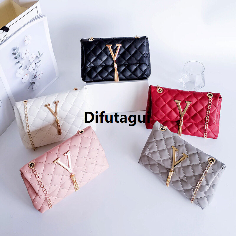 Difutagui (Ready Stock MALAYSIA) Best 2022 Hand Bag For Women Sling Bag Ladies Handbag Pu Crossbody Fashion Messenger Bag Shoulder Bag Faux Leather Chain Bag Cute Square Bag Woven Bag Bags Bag