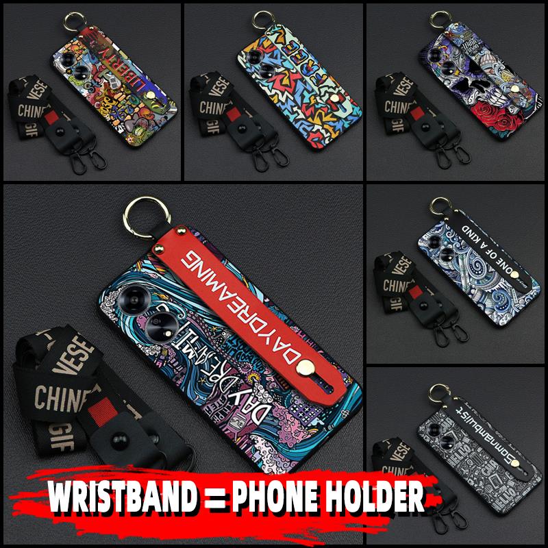 Durable Phone Holder Phone Case For Oukitel C69 Shockproof Personality Graffiti Dirt-resistant Fashion Design Wristband