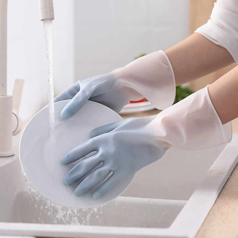 Household Cleaning Gloves - Long Cuff, Non-Slip, Durable Dishwashing Gloves for Kitchen, Bathroom & Daily Use