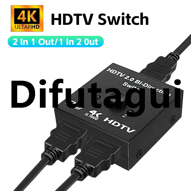 Difutagui Special Offer HDMI-compatible 2.0 2 Port 4K 2x1 1x2 Switch KVM Bi Directional Hot Selling Switcher UHD 4Kx2K 3D Full HD 1080P 2 Input 1 Output Splitter