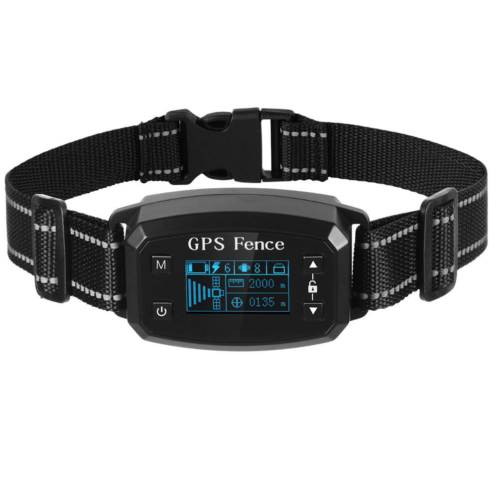 HOT GPS Wireless Dog Fence System, Electric Smart Automatic Barking Stop Device, OLED Screen Pet Dog Training Shock Collar