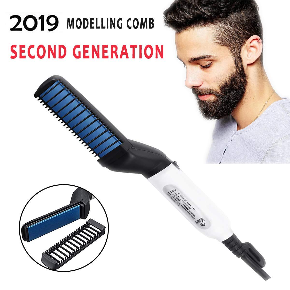 Men's Beard And Hair Curling Straightener Modelling Comb