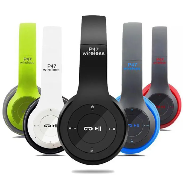 P47 Bluetooth Over Ear Foldable Headset With Microphone Stereo Earphones