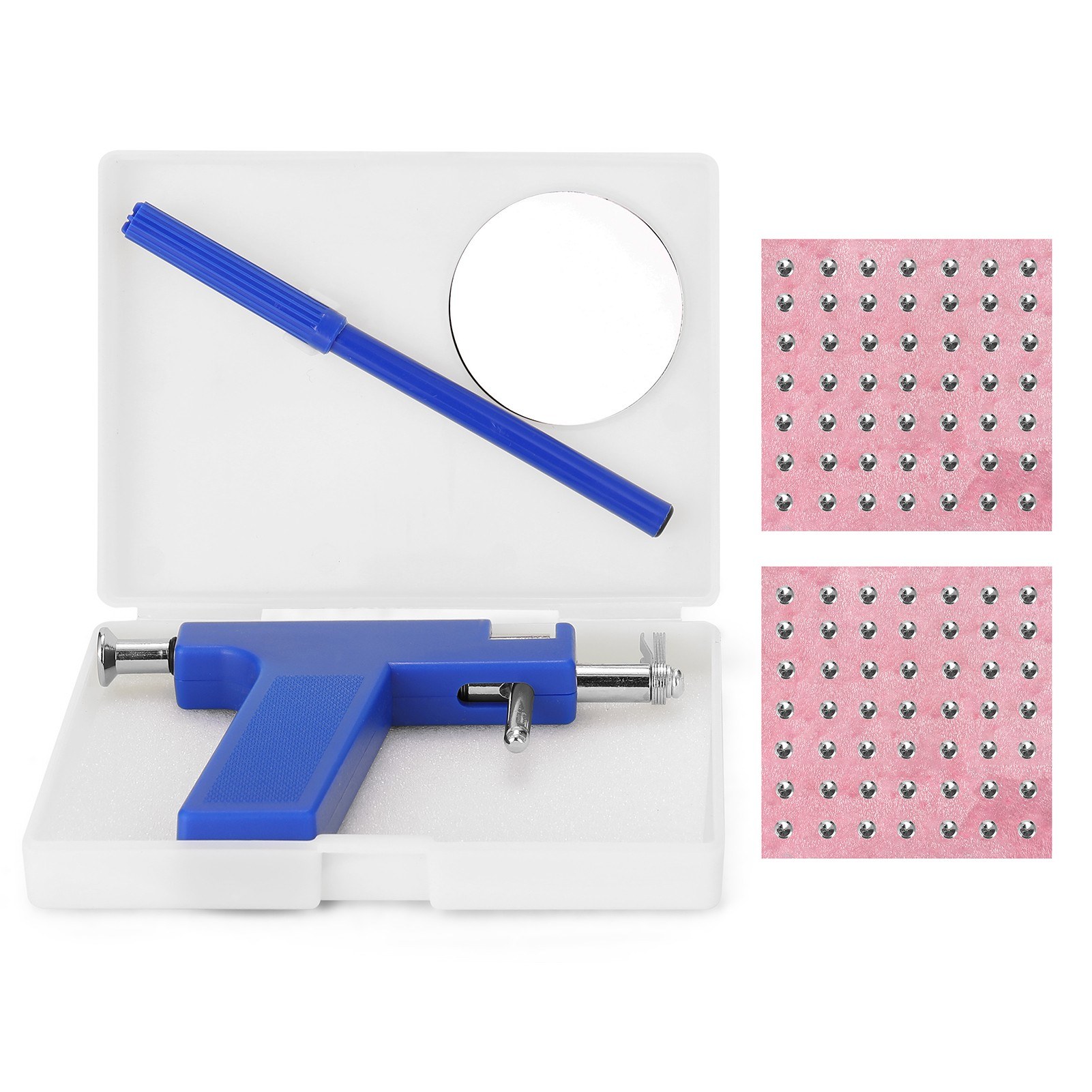 Stainless Steel Body Piercing Tool Kit Professional Ear Nose Navel Piercing Machine with Ears Studs Tools