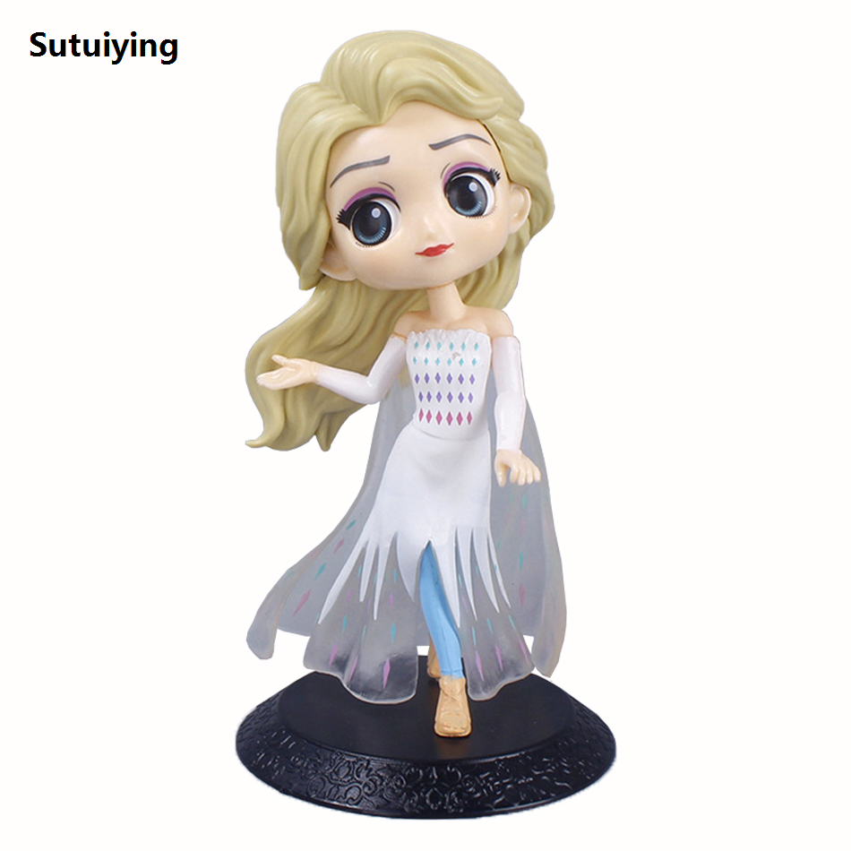 Sutuiying Disney Frozen 2 Elsa Anna Princess PVC Action Figure Model Original Toys Set Kids Cake Wedding Decoration Action Toys