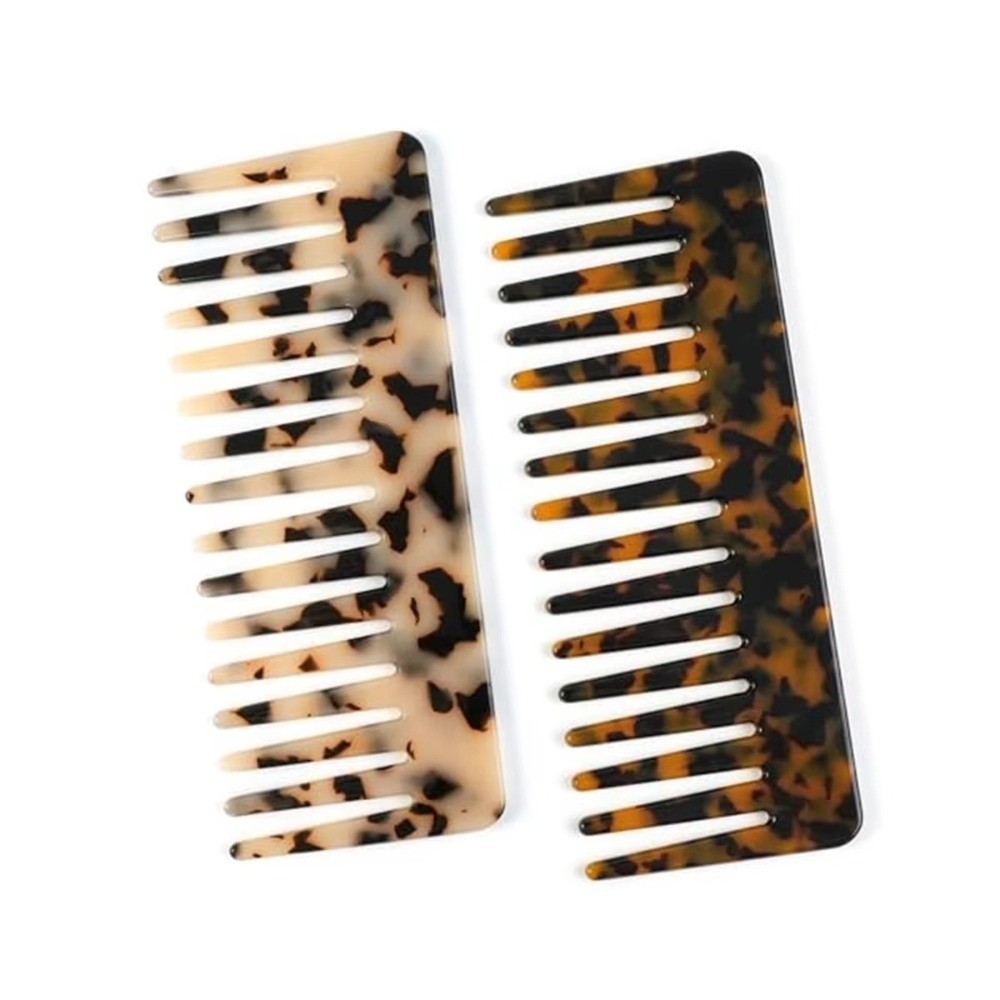 Acetate Marble Pattern Comb Anti-Static Wide Tooth Hair Combs for Women Curly Hair Salon Hairdressing Styling Tools