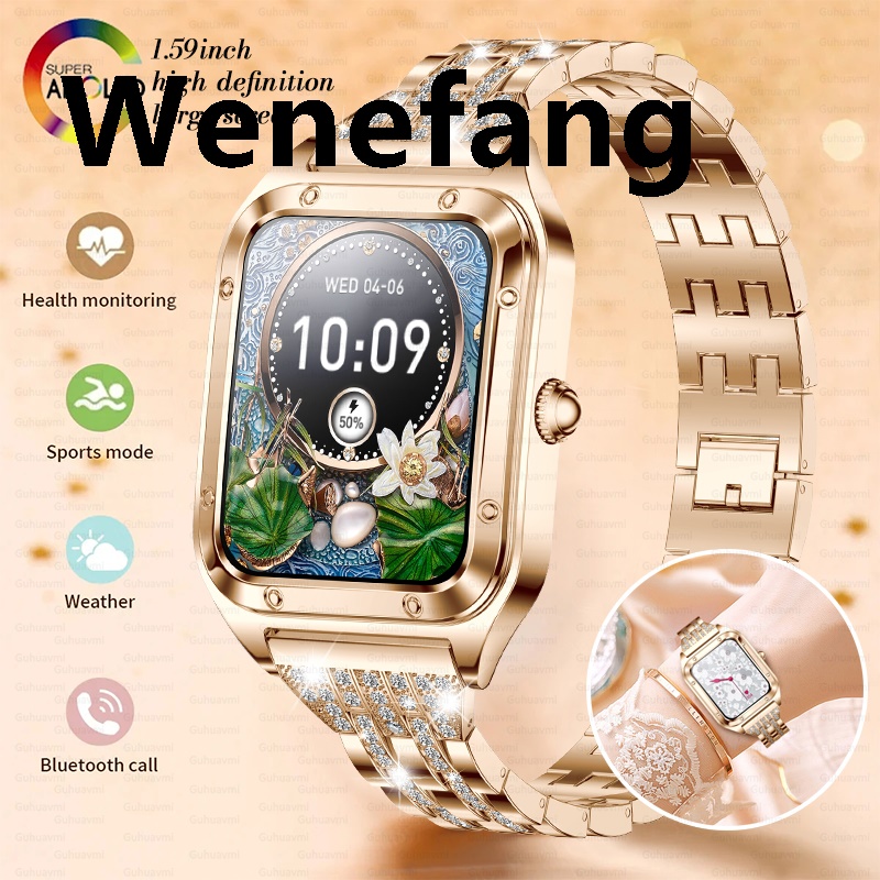Wenefang 2024 Ultra Thin Luxury Smart Watch For Women Full Touch Screen Heart Sales promotion Rate Waterproof Lady Watches Sports Fitness Tracker Clock's