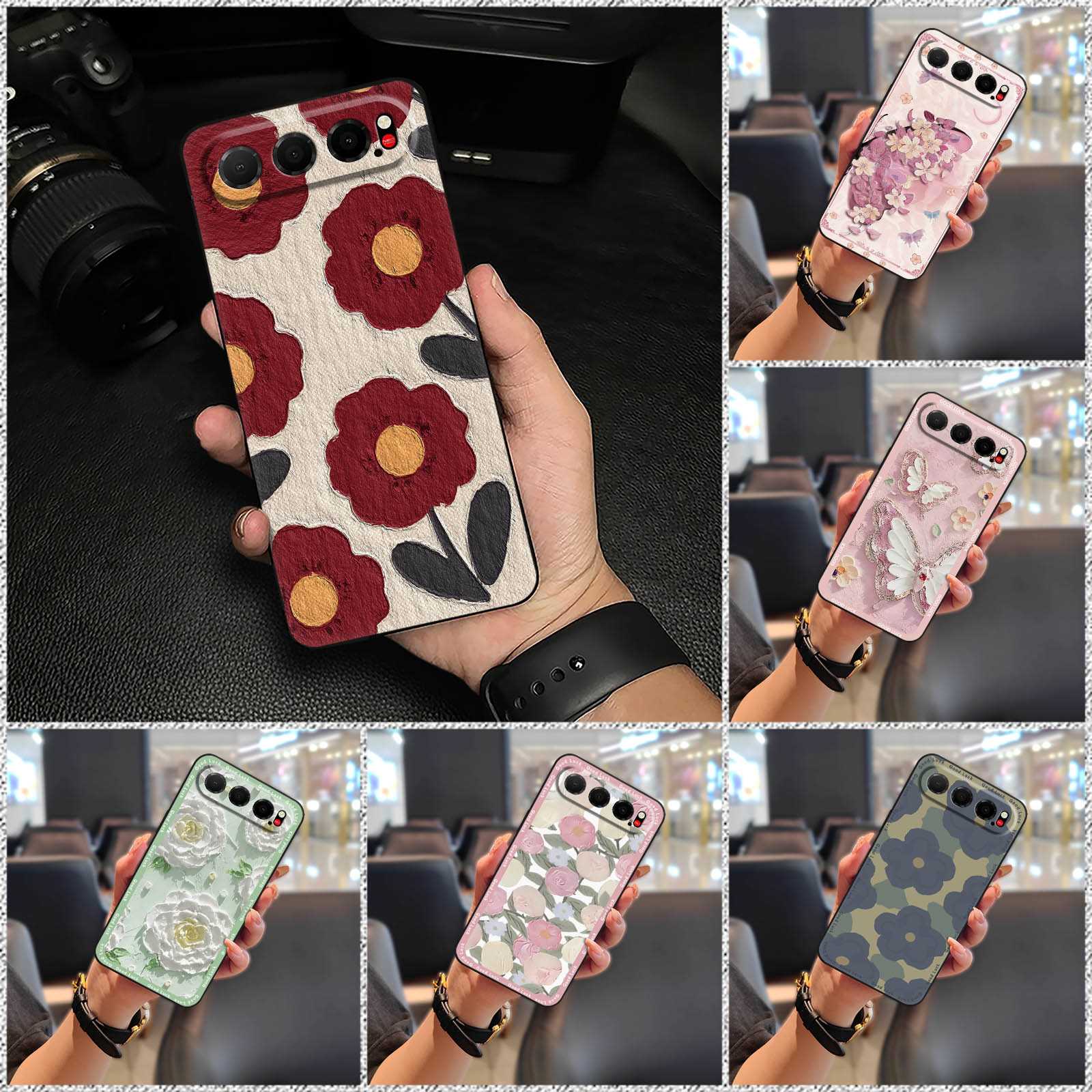 Anti-knock TPU Phone Case For ZTE Nubia Focus2 5G Oil Painting Waterproof Cartoon Protective flower Cute Shockproof