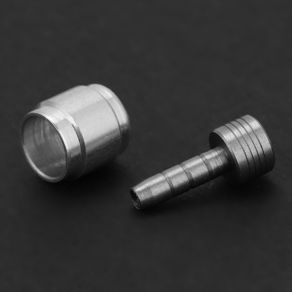 10 Sets Durable Aluminum Alloy + Stainless Steel Hydraulic Disc Brake Hose Silver Lightweight Olive Connector Insert Brake Connector Kit for AVID SRAM Bicycle Accessories