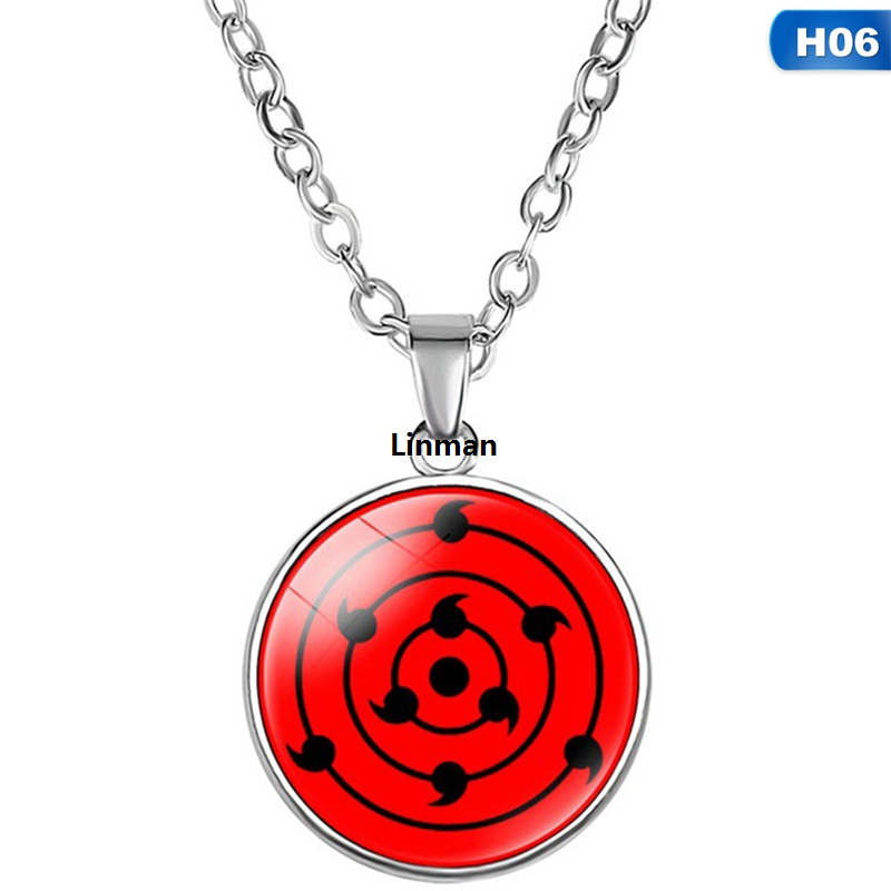 Linman (New) Naruto sharpener eye necklace men Naruto anime glass cNew style abochon black chain necklace pendant necklaces for men gifts