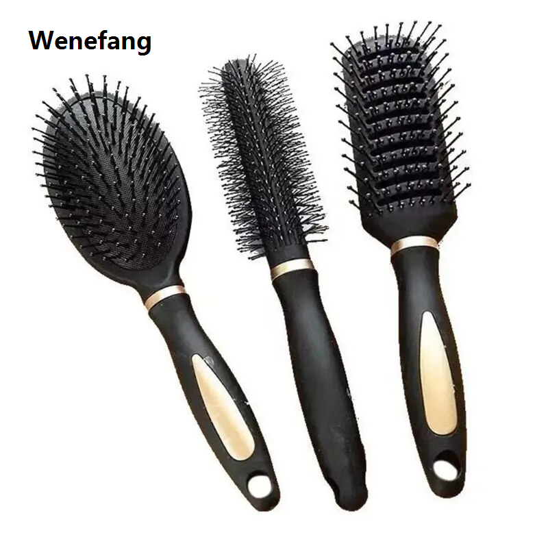 Wenefang 3 Types Massage Oval Hair Comb Round Rectangle Brush Anti Static Detangling Air Cushion Bristle SPA Hairdressing Styling Tool