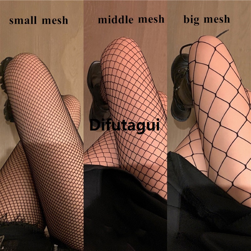 Difutagui Women's Long Fishnet Body Stockings Fish Net Pantyhose Mesh High Quality Nylon Tights Lingerie Black Thigh High Waist Hosiery