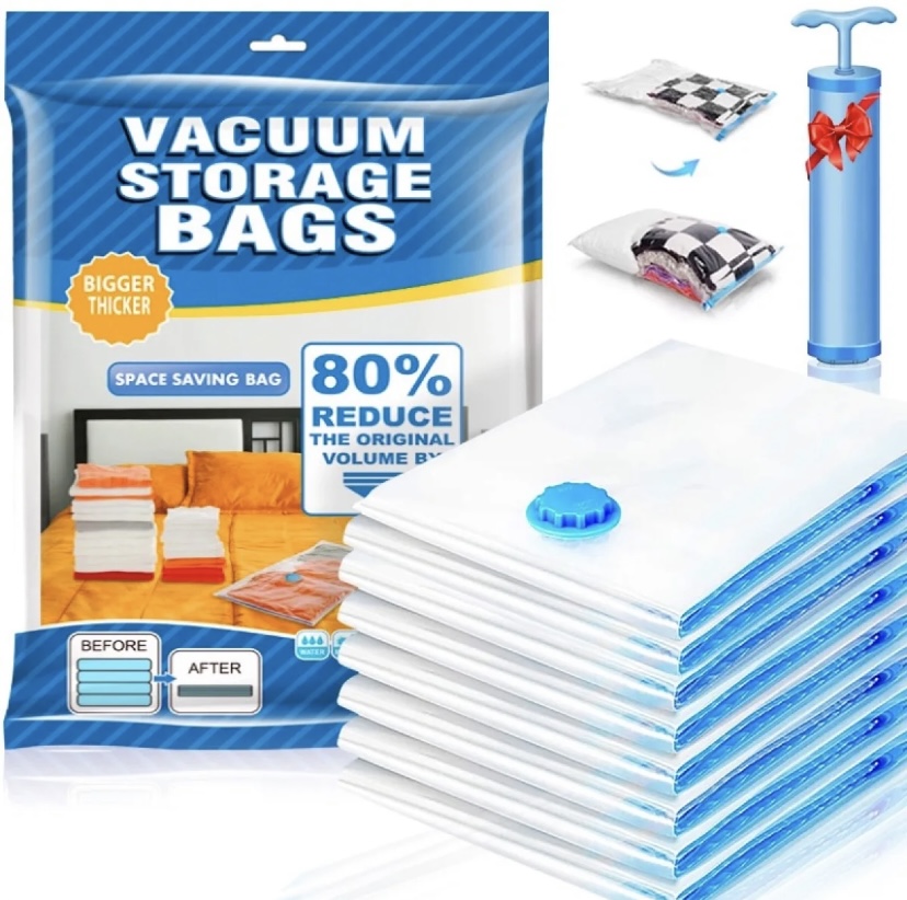 Reusable Smart Vacuum Storage Bag Pack Of 5 With Free Hand Pump