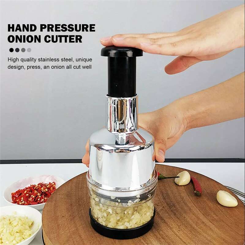 1pc Pressed Chopper Electroplate Garlic Onion Cutter Chop Tomato Crusher Fruit Vegetable Tools Home Kitchen Gadgets