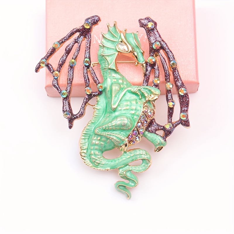 2023 New European and American Internet Celebrity Explosive Trendy 3D Glazed Divine Dragon Guardian Brooch Spot Wholesale One Piece dropshipping