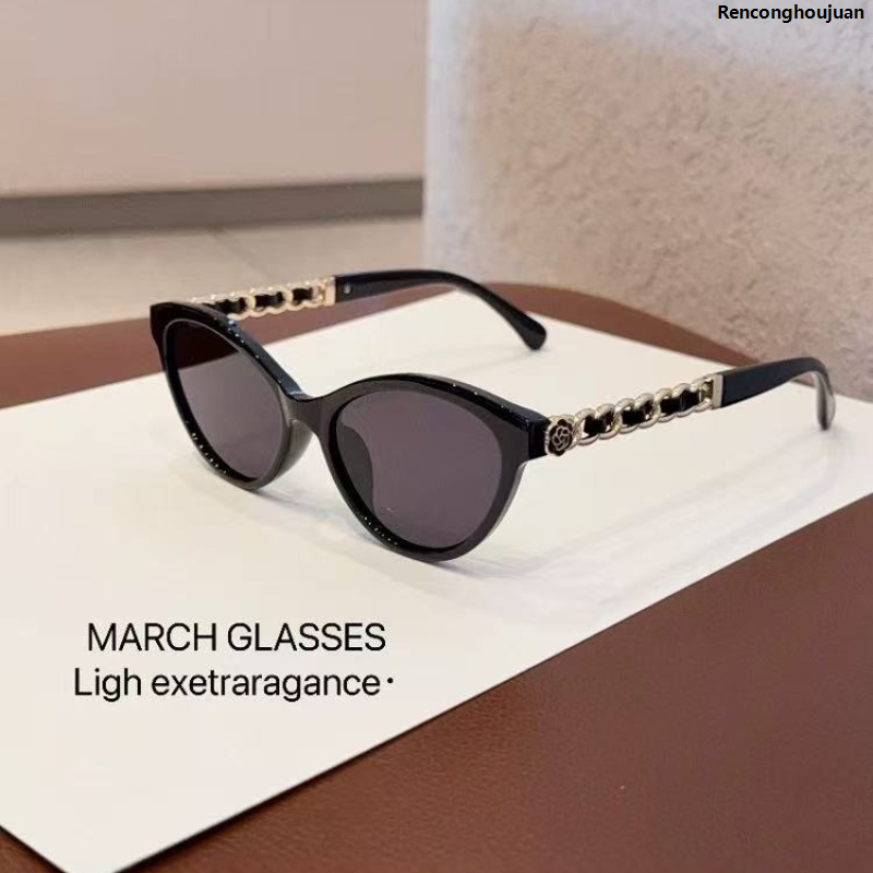 Linman RenconghoujuanHot Selling 2025 New Fashion Cat Eye Sunglasses Women HollowFashion Chain Legs Sun Glasses Ladies Classic Goggle Oculos De Sol UV400 Sunshade