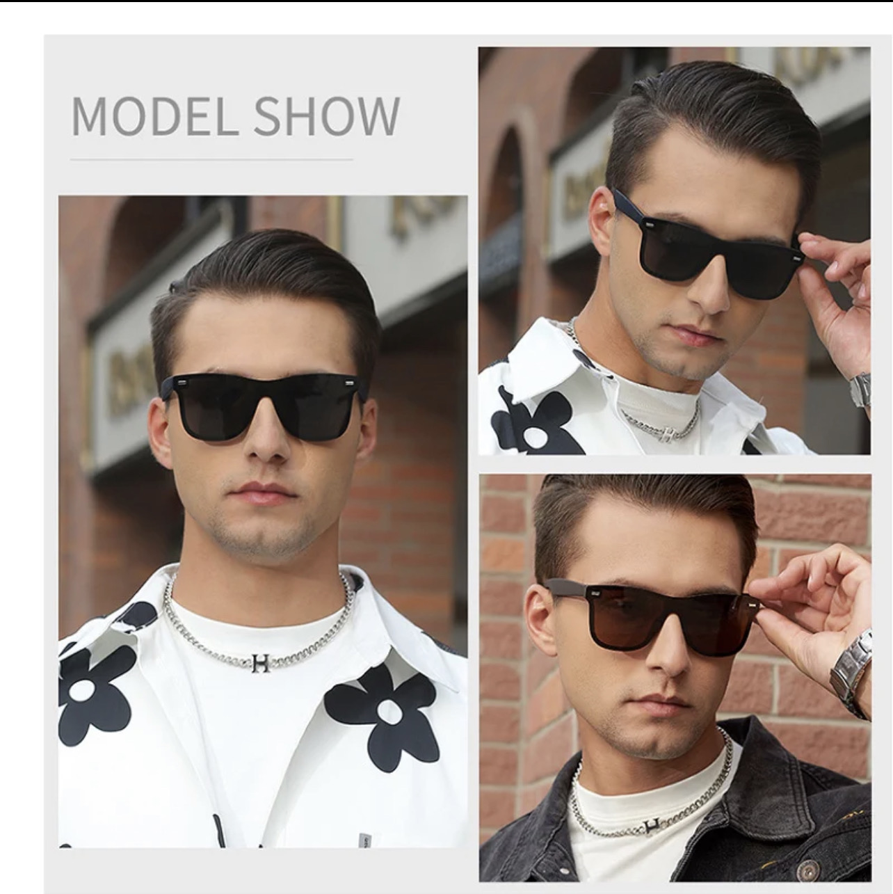 Stylish Sleek Design Black Square Sunglass For Men