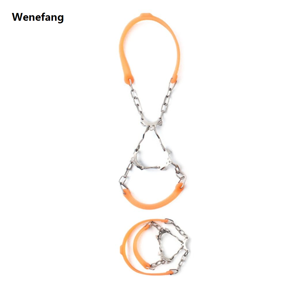Wenefang Quality 6 Teeth Steel Ice Gripper Anti Slip Crampons Cleats Chain Winter Walk Shoe Spikes Hiking