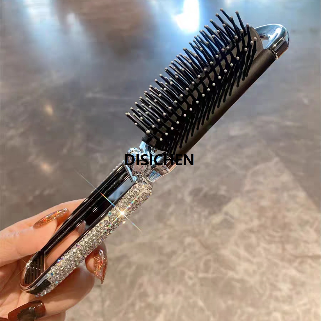 DISICHEN High appearance level air cushion folding comb artificial diamond set with mirror mini portable all-in-one massage comb Original