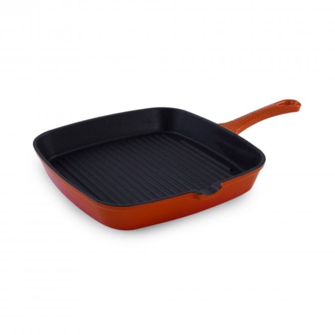 Bakers Secret Double Enameled Cast Iron Grill Pan 24cm