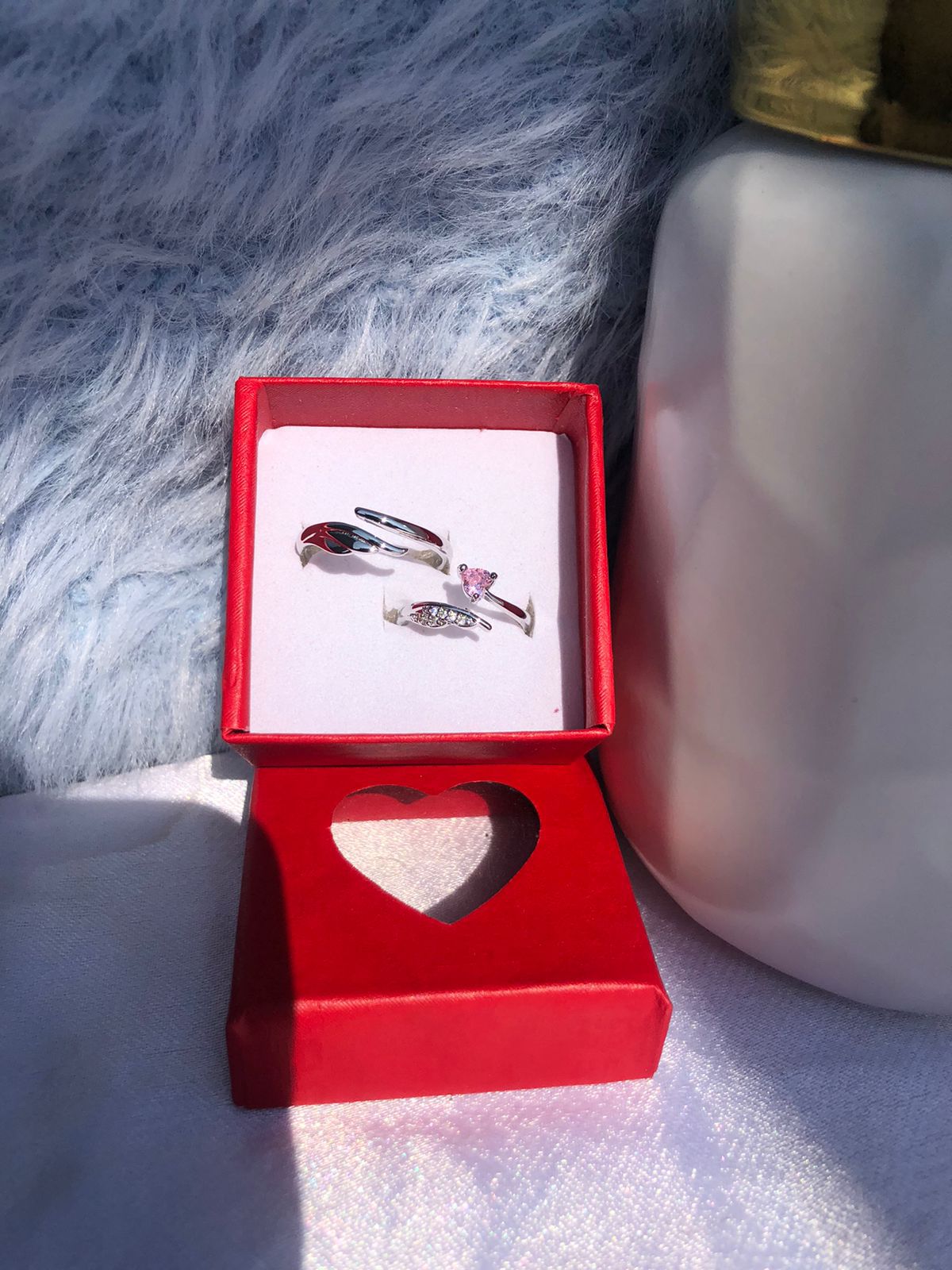 8 Design Couple Ring Set Free Box Stainless Steel