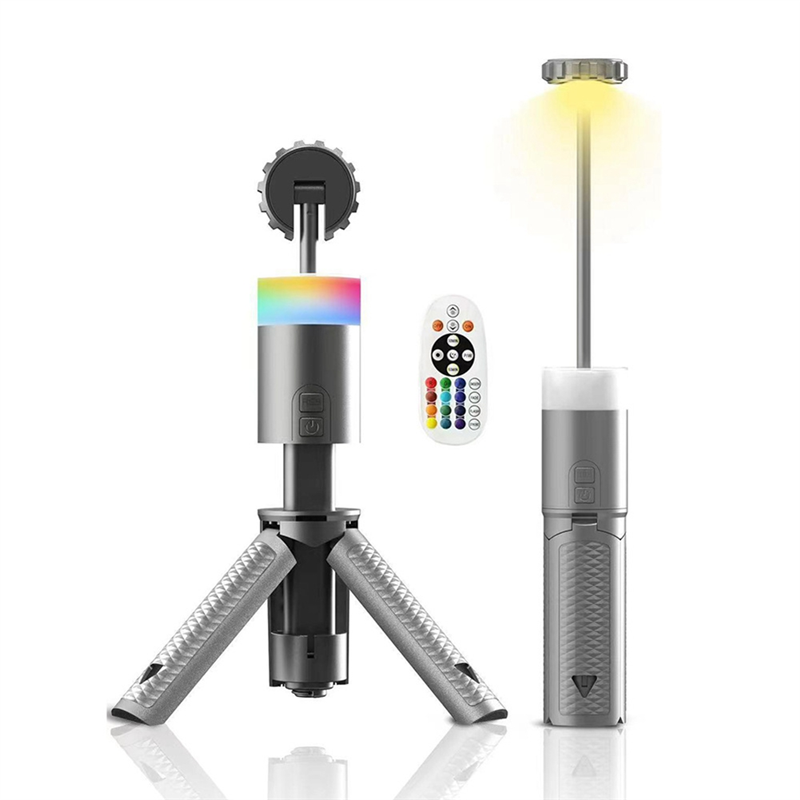 Outdoor Camping Light 6000mAh Rechargeable Telescopic Camping Lantern Portable Tent Lamp with Automatic Triangle Stand