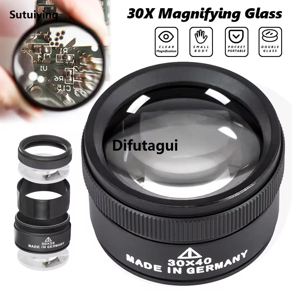 Difutagui 30X Monocular Glass Magnifier K9 Optical Lens HD Magnifying Glass Fifty percent Affordable discount Mini Pocket Eye Loupe Magnifier for Watch Jewelry Repair Tool