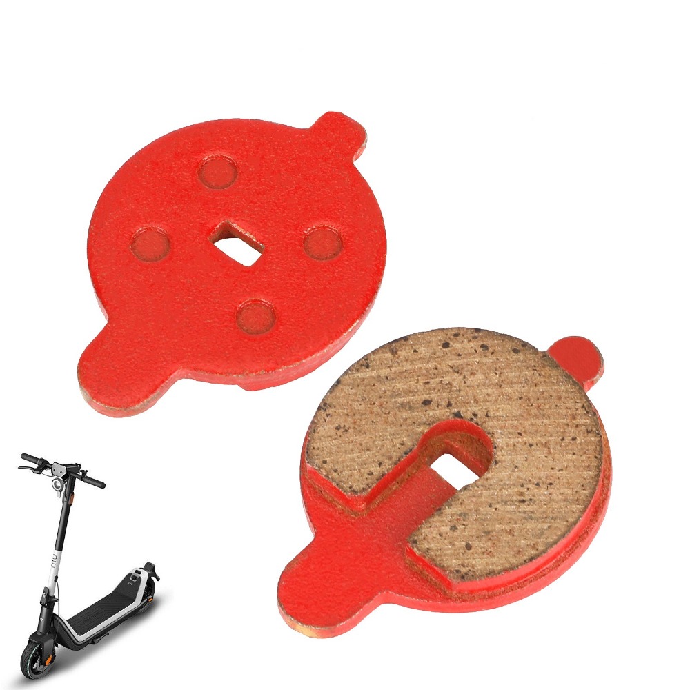 4 Pcs Durable Metal Scooter Brake Pads High Braking Force Red Disc Brake Pads Brake Pads for NIU KQ3/KQ3 Pro/KQ2 Kick Scooter