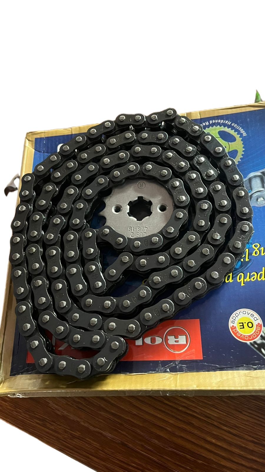 Rolon Chain Sprocket Kit for Suzuki Gixxer GRX 150 / Gixxer SF 150 | 132L / 15T / 45T (M/H 2/4) | Heavy Duty Brass Coated Chain Set | Complete Kit (Chain + Front + Rear Sprocket)