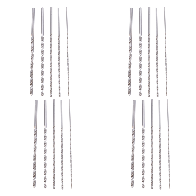 20PCS Extra Long High-Speed Steel Drill Bit Sets Straight Shank Twist Drill Bit Tool 2-5mm for Wood