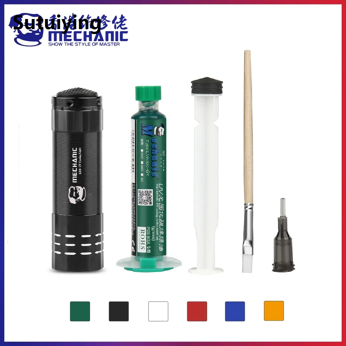 Sutuiying solder paste MECHANIC UVH900 Series UV Photosensitive Solder Mask Ink BGA Circuit Board Paint Oil Welding Flux Prevent Corrosive Arcinghand tools